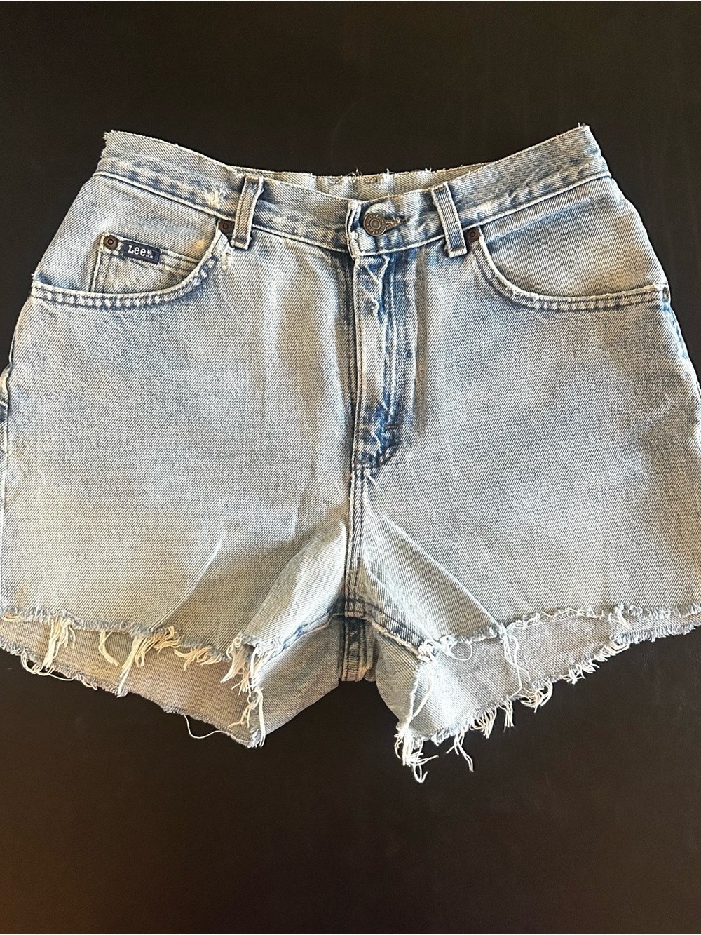 Lee Light Blue High-Rise Cutoff Denim Shorts